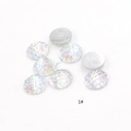 Macro shot of 1# white AB mermaid scale resin cabochons with iridescent fish scale texture - No.1 (White AB)
