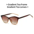 Gafas de sol cat-eye con montura y lentes degradados color té de estilo retro - Montura Degradada Té Lentes Degradadas Té