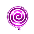 18-inch purple lollipop foil balloon with white swirl pattern for birthday party decor - Spiral Circle Lollipop / Purple