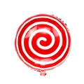 Red and white swirl lollipop foil balloon 18-inch for birthday party decoration - Spiral Circle Lollipop / Red