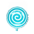 Blue and white spiral lollipop foil balloon for kids birthday party decoration - Spiral Circle Lollipop / Blue