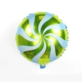 Dettaglio del palloncino in foil a forma di lecca-lecca da 18 pollici con vortici blu - Lecca Lecca a Girandola / Verde