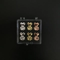 Copper heart earring lifters set in silver, gold, and rose gold finishes in a display box - 3 Pairs Set (Silver/Gold/Rose Gold) (With Flip Box)