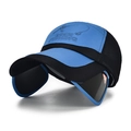 Gorra de pesca azul real con protectores solares laterales y malla de red - Ajustable / Azul Zafiro