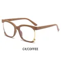 Vintage oversized coffee brown frame glasses with gold metal accents in C4 coffee finish - Coffee