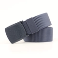 Donkergrijze nylon sportriem met vierkante plastic gesp in een opgerolde vorm - Marineblauw / 120cm