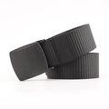 Cintura da uomo in tela di nylon nero con fibbia liscia dalla finitura opaca - M / Nero