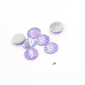 Macro detail of 2# purple iridescent resin fish scale cabochon for DIY jewelry making - 12mm / Iridescent Purple (2#)