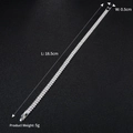 Silver double-row rhinestone tennis bracelet measuring 18.5cm long and 0.5cm wide - Silver (Double Row Rhinestone)