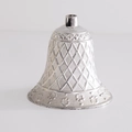 Silver grid-patterned Christmas bell decoration ornament for festive holiday tree styling - 3.8CM / Silver