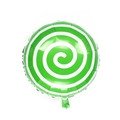 18-inch lollipop foil balloon with green and white swirl patterns for party decor - Spiral Circle Lollipop / Green