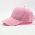 Detailed close-up of pink cotton twill baseball cap showing fine stitching and texture - Pink