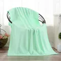 Mint green microfiber bath towel featuring embossed cartoon bear pattern and soft texture - 150g Embossed 70*140 / Light Green