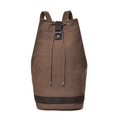 Mochila de lona marrón café vintage con cordón y hebillas metálicas de estilo retro - Grande / café