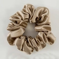 Champagne gold 100% mulberry silk scrunchie with 3.5cm width and smooth satin finish - Apricot