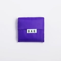 Foldable purple oxford cloth shopping bag with square design and BAG logo label - Purple