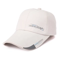 Herren Outdoor Sport Baseballkappe in Cremeweiß mit verlängertem Schirm und Buchstabendruck - Gebrochenes Weiß