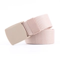 Licht kaki nylon riem met bijpassende plastic gesp voor heren en dames - Khaki / 120cm