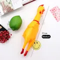 Classic yellow rubber screaming chicken toy in medium size 31cm for stress relief - 31cm / Medium