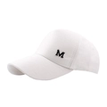 Classic white baseball cap with metallic letter M side detail on high-quality twill fabric - Adjustable / White