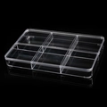 Clear acrylic storage box with 6 compartments for jewelry and small parts organization - Acrylic 6-Grid Storage Box
