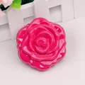 Rose-shaped handheld double-sided makeup mirror in vibrant rose red finish - Rose Red