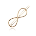 Barrette à cheveux dorée en forme de symbole infini en alliage de zinc poli - Doré