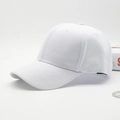 Classic plain white baseball cap for outdoor hiking with a curved brim and solid finish - White