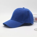 Classic blue cotton baseball cap in minimalist solid color style for outdoor sports - Sapphire Blue