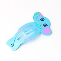 Detailed view of a sky blue cartoon elephant hair clip with smooth drip oil finish - Elephant
