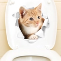 Realistischer 3D-Aufkleber mit oranger getigerter Katze für Bad und Wohndeko - Orangefarbene Katze 2 (XH2006)