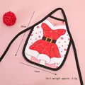 Mini tablier de Noël pour bouteille de vin avec motifs flocons et ceinture, 20cm x 14cm - Style C Dame de Noël