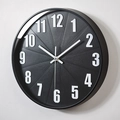 Orologio da parete moderno 12 pollici con quadrante nero opaco e numeri 3D - Quadrante Nero Cornice Nera