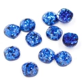 Square blue glitter resin charms set of eleven flatback pendants for jewelry making - No.5 Blue (10mm Square Sequins)