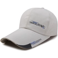 Casquette de baseball beige de sport avec visière longue et texte Sports Fashion bleu - Style Imprimé Lettres / Beige Clair