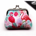 Retro flamingo print coin purse with vintage metal clasp closure for women and kids - Flamingo Pattern 3