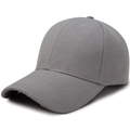 Unisex dark grey cotton baseball cap with pre-curved brim and classic six-panel design - Light Gray