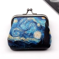 Vintage metal clasp coin purse with Van Gogh Starry Night oil painting print - Ocean Blue No.1 (Starry Night)