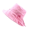 Rosafarbener Sonnenhut mit breiter Krempe, Schleife und atmungsaktivem Baumwollstoff - Ca. 58 / Rosa