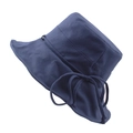 Dunkelblauer Sonnenhut mit breiter Krempe, dekorativer Schleife und faltbarem Baumwollstoff - Ca. 58 / Marineblau