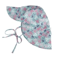 Close-up of lightweight neck protection flap and breathable fabric on sun hat - Small (44-48cm) / Frog (Light Green)