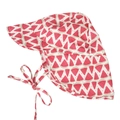 Detail of baby sun hat with vibrant watermelon print, wide brim and secure chin straps - Watermelon (Pink)