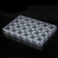 Clear acrylic storage box with 28 individual round small jars for jewelry and nail art - 24-Grid Anti-oxidation Box