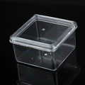 Square transparent acrylic jewelry box with lid on a reflective black surface - Acrylic 8x8x5 Small Square Box