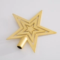 Funkelnde goldene Christbaumspitze mit Glitzer und Hohlraumdesign für die Tanne - 10CM Goldene hohle Baumspitze Stern (PS-001)