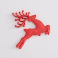 Decorazione natalizia a forma di renna rossa scintillante con finitura testurizzata - Renna da 6 cm (Senza confezione) / Rosso