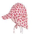 Detail view of baby sun hat with watermelon print and protective neck flap covering - Watermelon Print