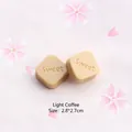 Light coffee DIY chocolate resin charm with Sweet engraving for keychains, 2.8x2.7cm size - SWEET - Light Coffee