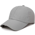 Quick-dry breathable grey baseball cap with mesh ventilation and curved brim - Adjustable / Light Gray