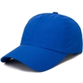 Navy blue breathable mesh baseball cap with quick-dry fabric and curved sun visor - Adjustable / Sapphire Blue